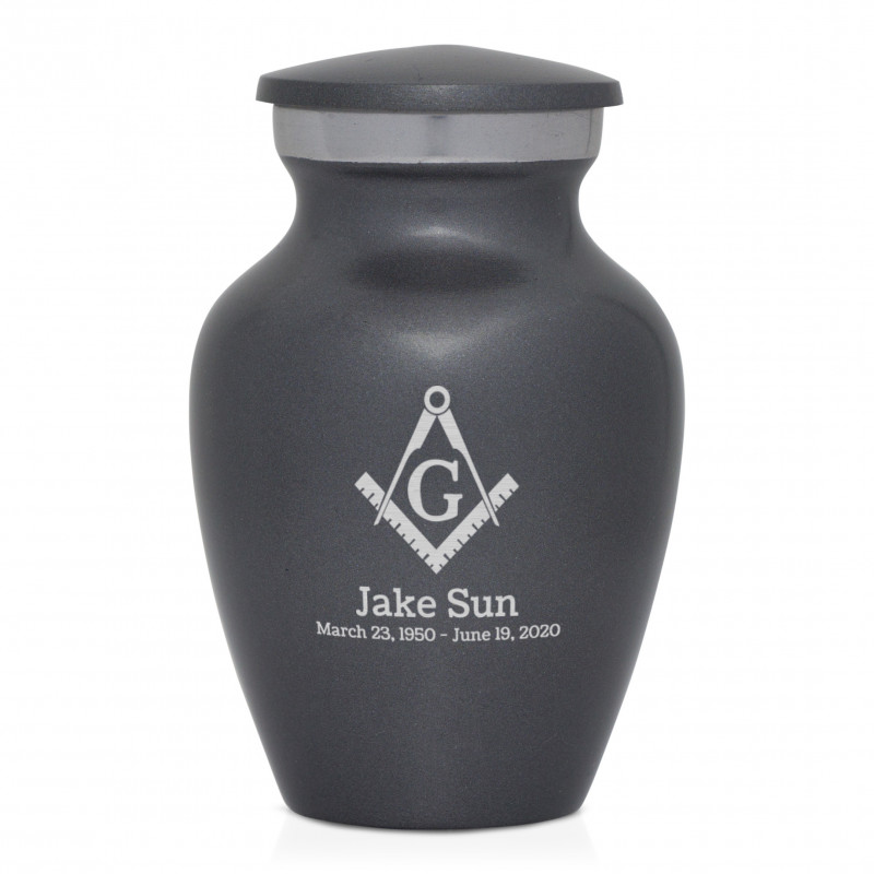 Masonic Keepsake Urn - Gunmetal Gray