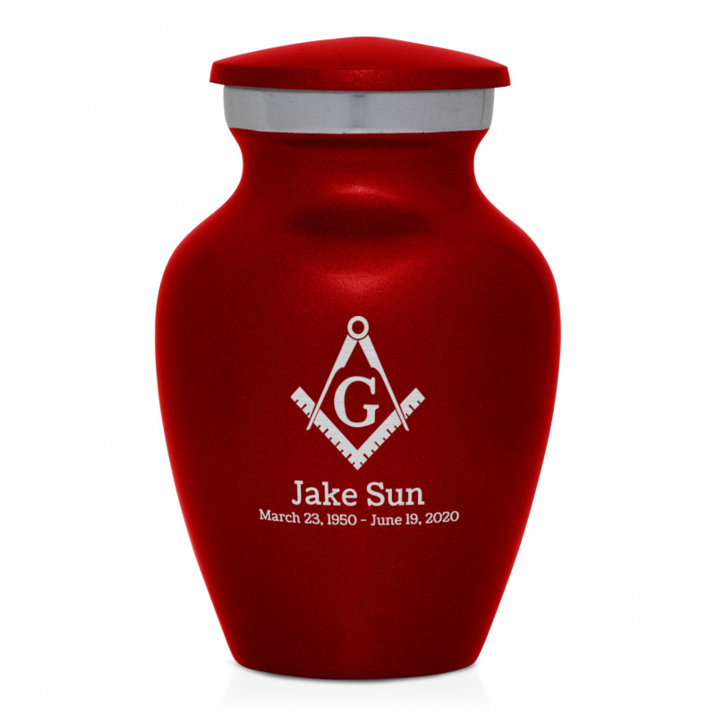 Masonic Keepsake Urn -  Ruby Red