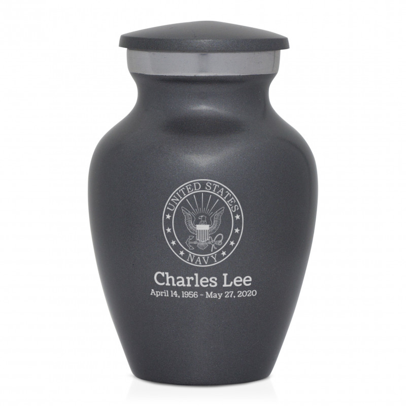 Navy Keepsake Urn - Gunmetal Gray