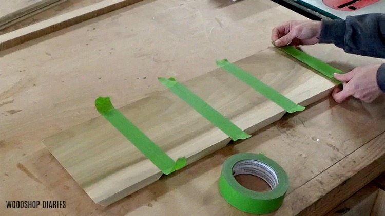 Masking wood with painters tape