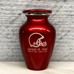 Customer Gallery - Football Helmet Keepsake Urn - Ruby Red