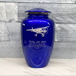 Customer Gallery - Airplane Cremation Urn - Midnight Blue