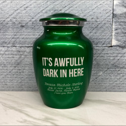 Customer Gallery - It's Awfully Dark In Here Sharing Urn - Shamrock Green