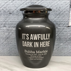 Customer Gallery - It's Awfully Dark In Here Sharing Urn - Gunmetal Gray