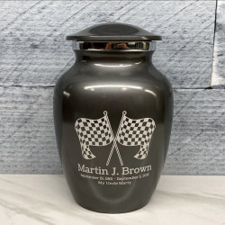 Customer Gallery - Race Checkered Flag Sharing Urn - Gunmetal Gray