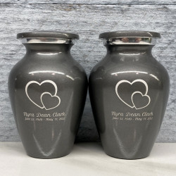 Customer Gallery - Loving Hearts Keepsake Urn - Gunmetal Gray