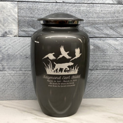 Customer Gallery - Hunting Dog Cremation Urn - Gunmetal Gray
