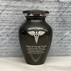 Customer Gallery - Caduceus Keepsake Urn - Gunmetal Gray