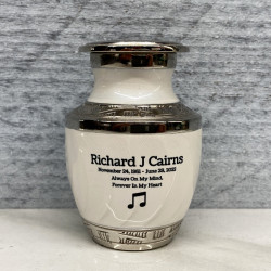 Customer Gallery - Music Note Keepsake Urn - Radiant White