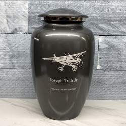 Customer Gallery - Airplane Cremation Urn - Gunmetal Gray