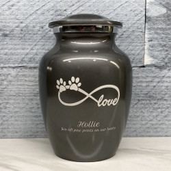 Customer Gallery - Small Infinite Love Pet Cremation Urn - Gunmetal Gray