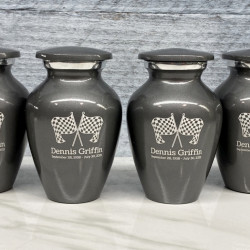 Customer Gallery - Race Checkered Flag Keepsake Urn - Gunmetal Gray