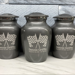 Customer Gallery - Race Checkered Flag Sharing Urn - Gunmetal Gray