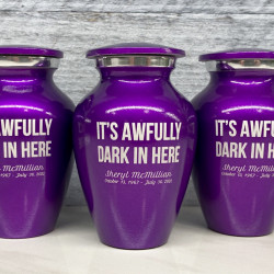Customer Gallery - It's Awfully Dark In Here Keepsake Urn - Purple Luster