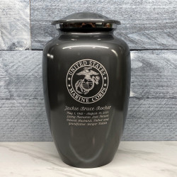Customer Gallery - Marine Corps Cremation Urn - Gunmetal Gray