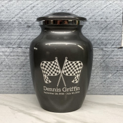 Customer Gallery - Race Checkered Flag Sharing Urn - Gunmetal Gray