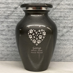 Customer Gallery - Keepsake Pawprint Heart Pet Cremation Urn - Gunmetal Gray