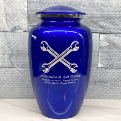 Customer Gallery - Mechanic Wrench Cremation Urn - Midnight Blue