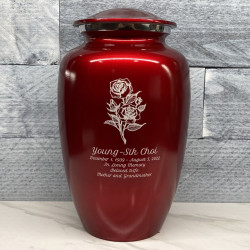 Customer Gallery - Rose Cremation Urn - Ruby Red