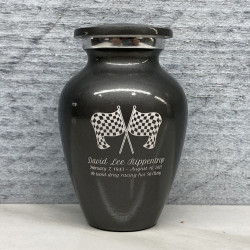 Customer Gallery - Race Checkered Flag Keepsake Urn - Gunmetal Gray