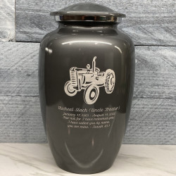 Customer Gallery - Classic Tractor Cremation Urn - Gunmetal Gray