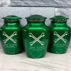 Customer Gallery - Mechanic Wrench Sharing Urn - Shamrock Green