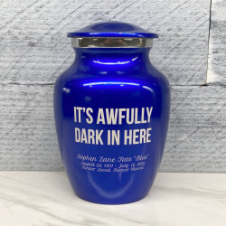 Customer Gallery - It's Awfully Dark In Here Sharing Urn - Midnight Blue