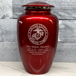 Customer Gallery - Marine Corps Cremation Urn - Ruby Red