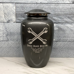 Customer Gallery - Mechanic Wrench Cremation Urn - Gunmetal Gray