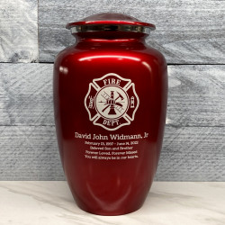 Customer Gallery - Firefighter Cremation Urn - Ruby Red