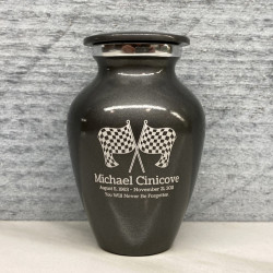 Customer Gallery - Race Checkered Flag Keepsake Urn - Gunmetal Gray