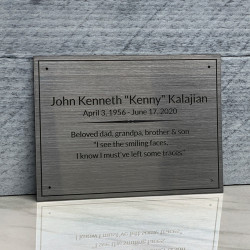 Customer Gallery - DIY Cremation Urn Plate - Brushed Silver - 5.75" w x 4.25" h