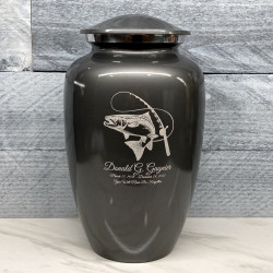 Customer Gallery - Salmon Fishing Cremation Urn - Gunmetal Gray