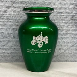 Customer Gallery - Classic Tractor Keepsake Urn - Shamrock Green