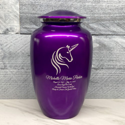 Customer Gallery - Unicorn Cremation Urn - Purple Luster
