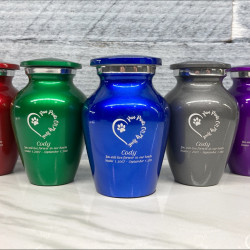 Customer Gallery - Keepsake Paw Prints On My Heart Pet Cremation Urn - Midnight Blue