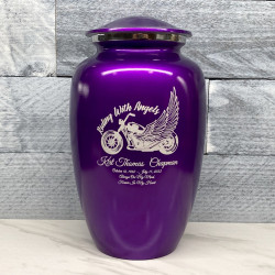Customer Gallery - Riding with Angels Motorcycle Cremation Urn - Purple Luster