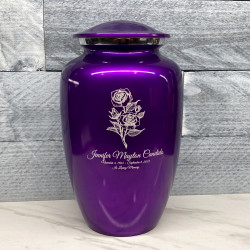 Customer Gallery - Rose Cremation Urn - Purple Luster