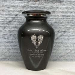 Customer Gallery - Angel Wings Keepsake Urn - Gunmetal Gray