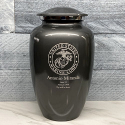 Customer Gallery - Marine Corps Cremation Urn - Gunmetal Gray