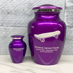Customer Gallery - Skateboard Sharing Urn - Purple Luster