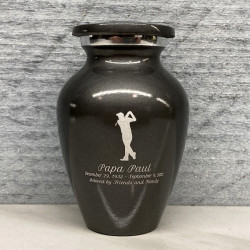 Customer Gallery - Golf Keepsake Urn - Gunmetal Gray