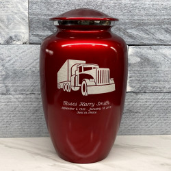 Customer Gallery - Semi Truck Cremation Urn - Ruby Red