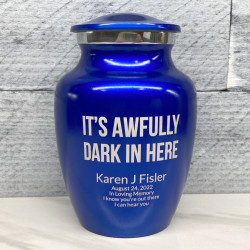 Customer Gallery - It's Awfully Dark In Here Sharing Urn - Midnight Blue