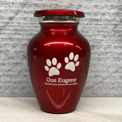 Customer Gallery - Keepsake Pawprints Pet Cremation Urn - Ruby Red