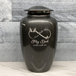 Customer Gallery - My Dad Walks With Me Cremation Urn - Gunmetal Gray