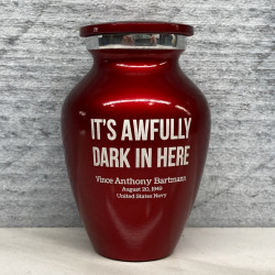 Customer Gallery - It's Awfully Dark In Here Keepsake Urn - Ruby Red