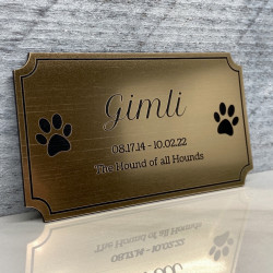 Customer Gallery - DIY Pet Cremation Urn Plate - Brushed Gold - 4" w x 2.25" h