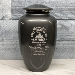 Customer Gallery - Don't Tread On Me Cremation Urn - Gunmetal Gray
