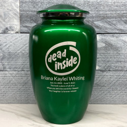 Customer Gallery - Dead Inside Cremation Urn - Shamrock Green